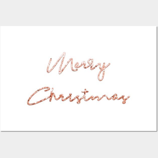 Merry Christmas - rose gold Wall Art by RoseAesthetic